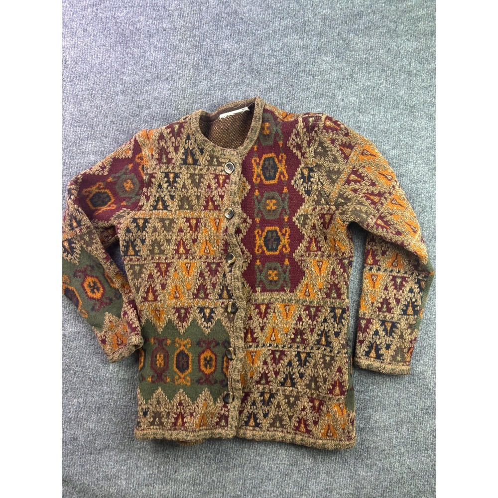 Doncaster Women's Wool Chenille Sweater Womens‎ M Long Cardigan Boho Tribal Chic